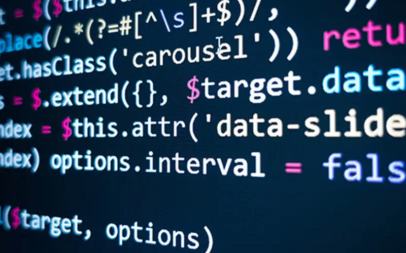 code on screen