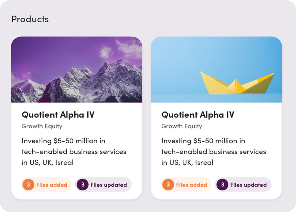 GP Launch products screens
